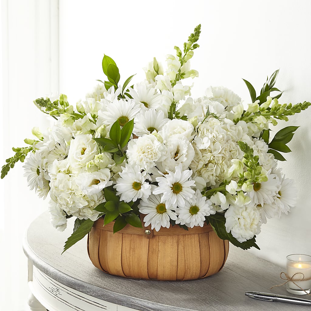 Pure Ivory Basket – Cg Rain Florist, Cedar Grove NJ