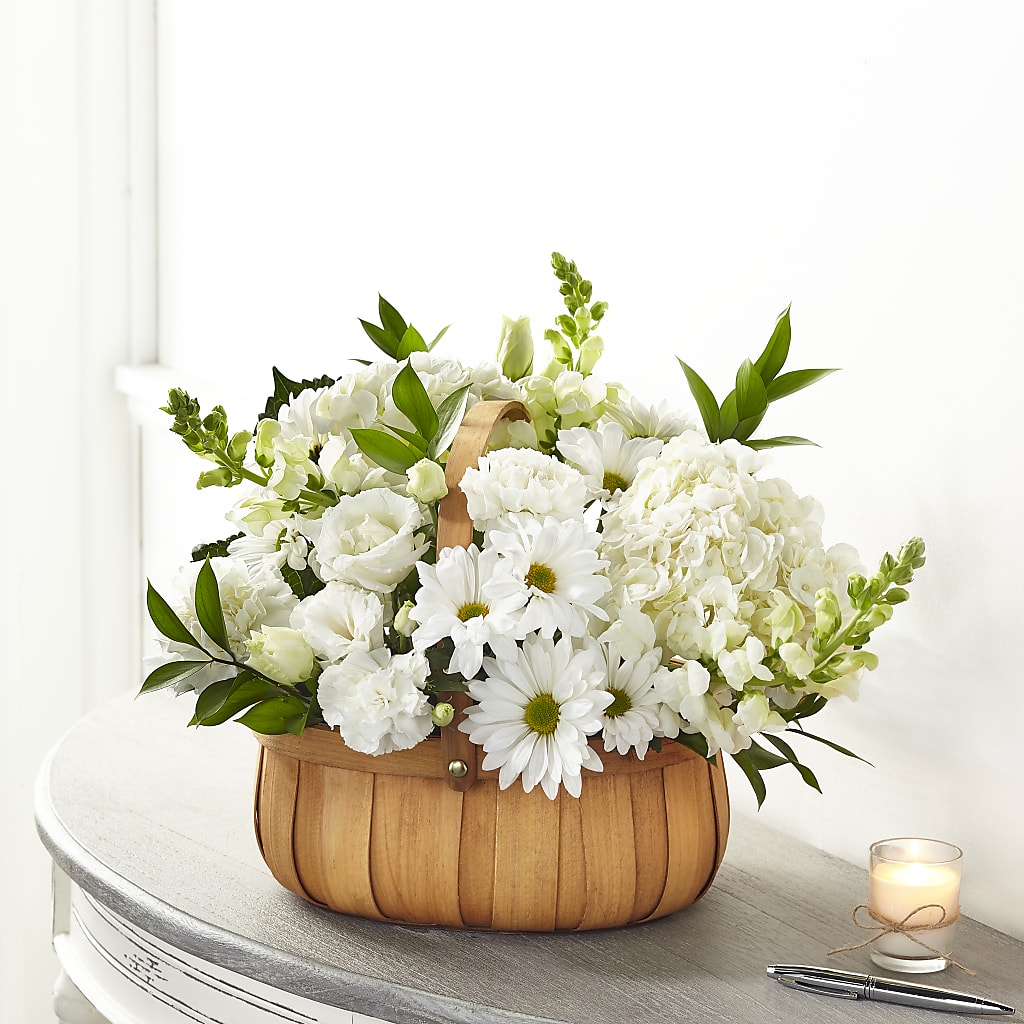 Pure Ivory Basket – Cg Rain Florist, Cedar Grove NJ