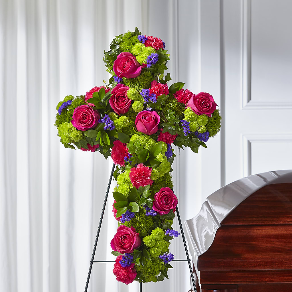 Tribute Rose Floral Cross – Cg Rain Florist, Cedar Grove NJ