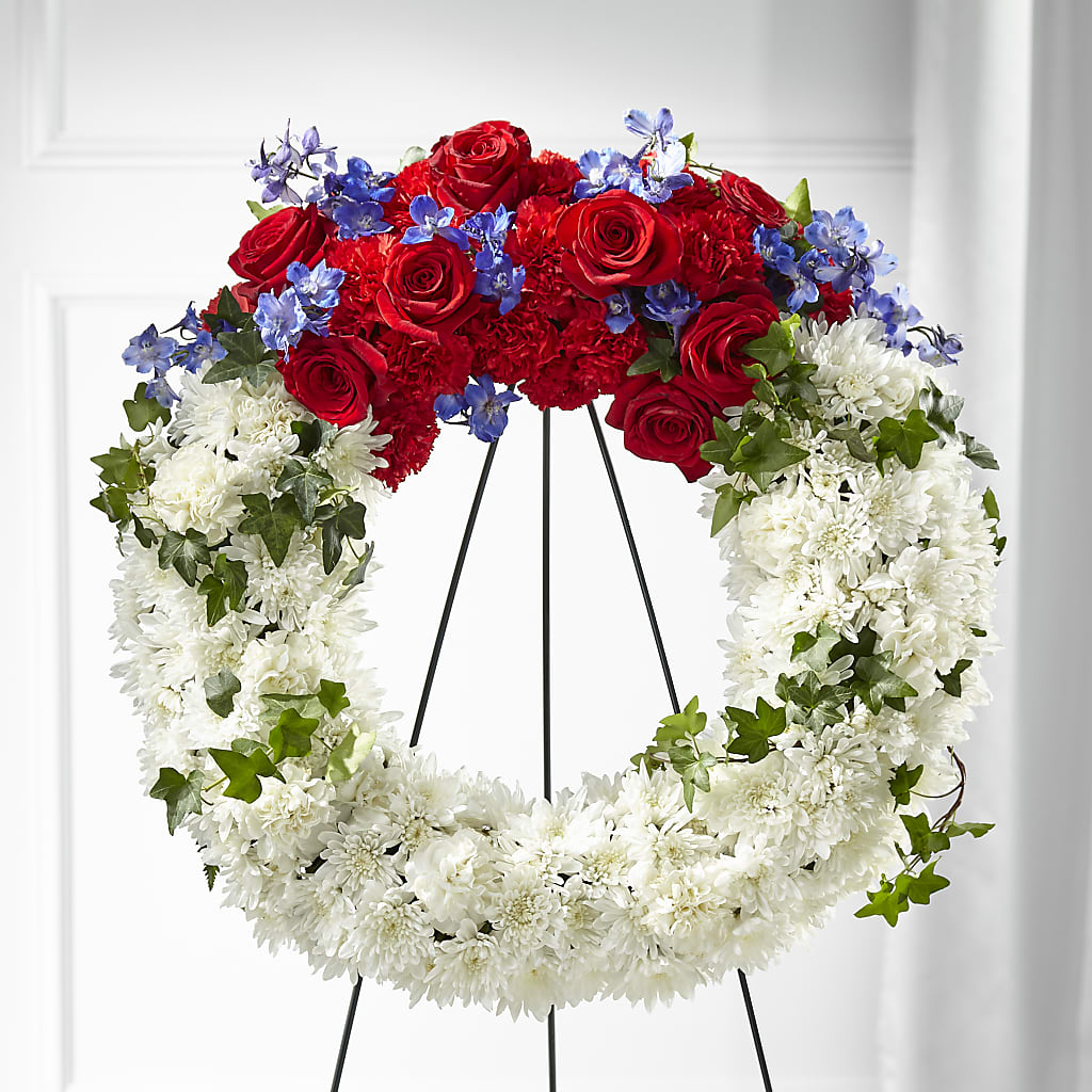 Patriotic Passion Wreath – Cg Rain Florist, Cedar Grove NJ