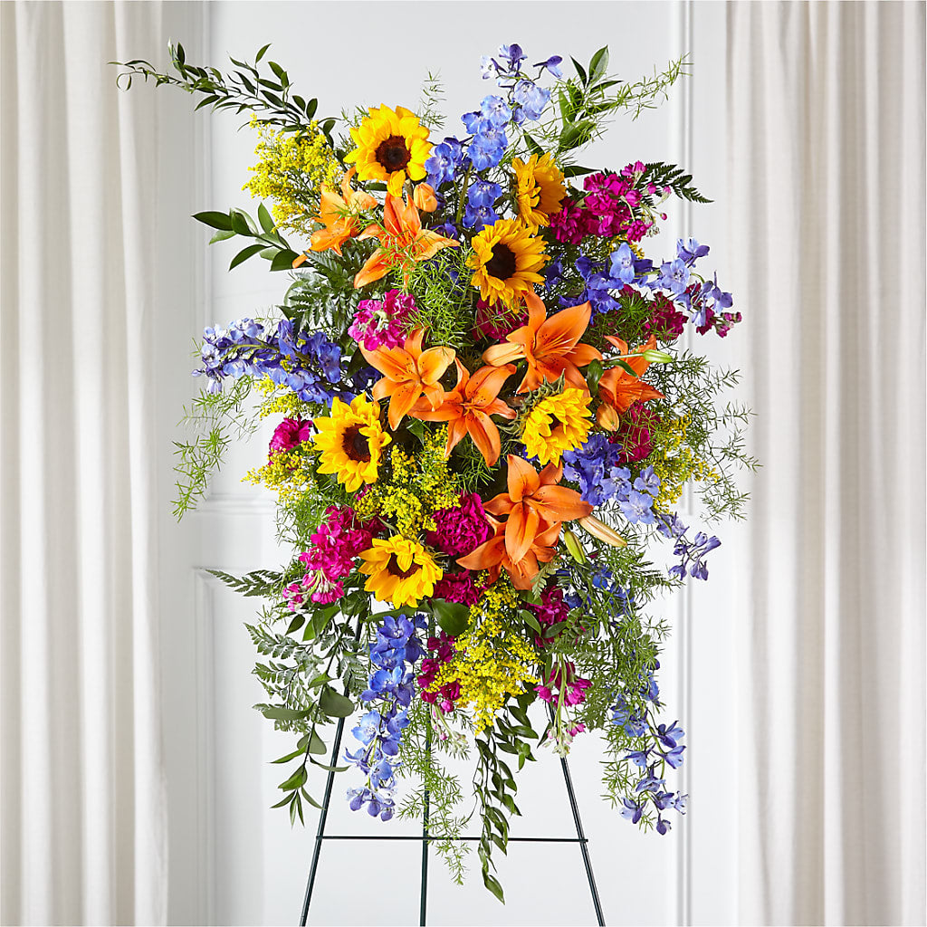 Sunlit Memories Standing Spray (Standard) – Cg Rain Florist, Cedar Grove NJ