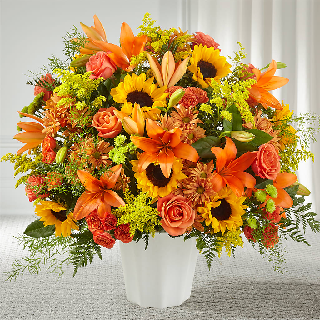 Harvest Thoughts Floor Basket – Cg Rain Florist, Cedar Grove NJ