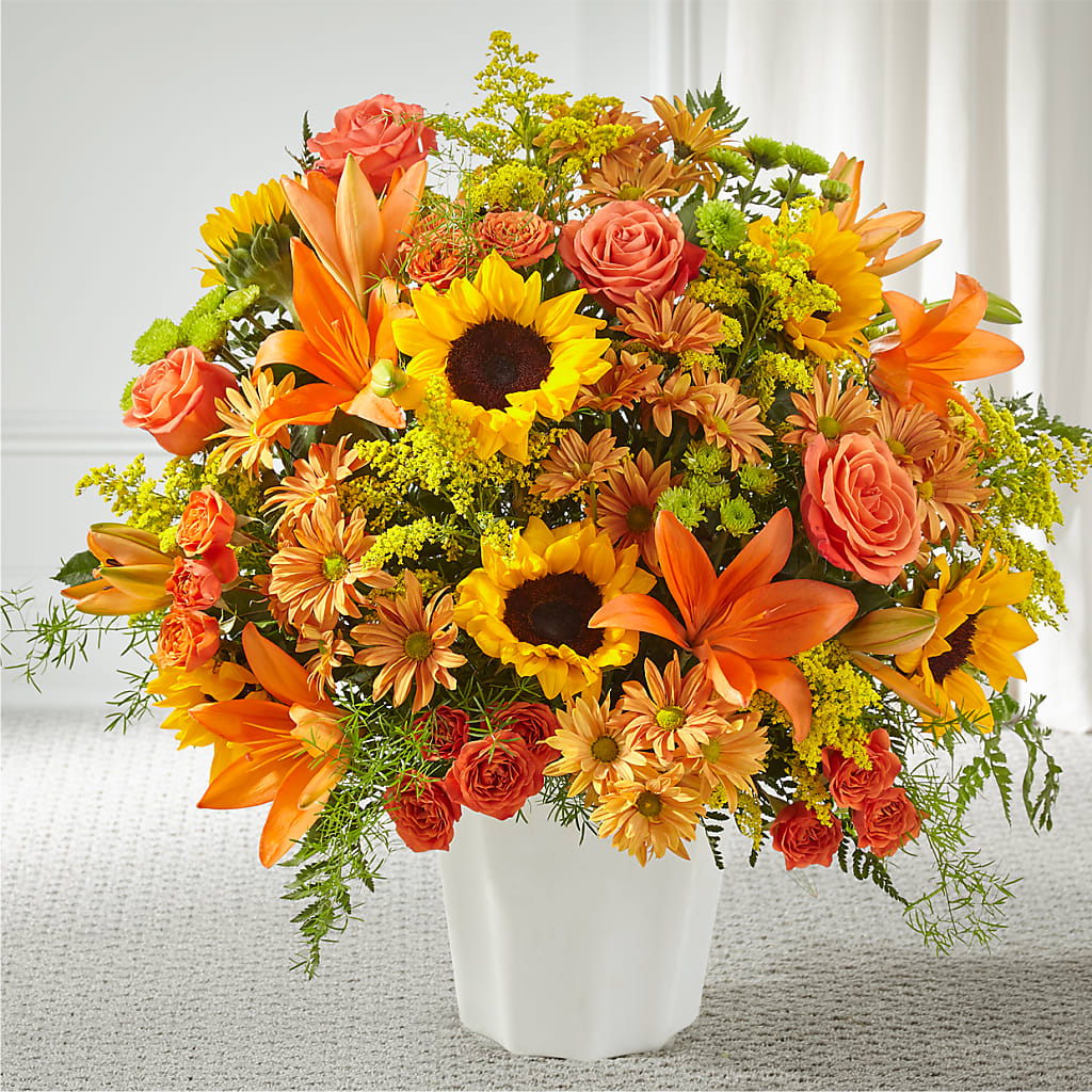 Harvest Thoughts Floor Basket – Cg Rain Florist, Cedar Grove NJ