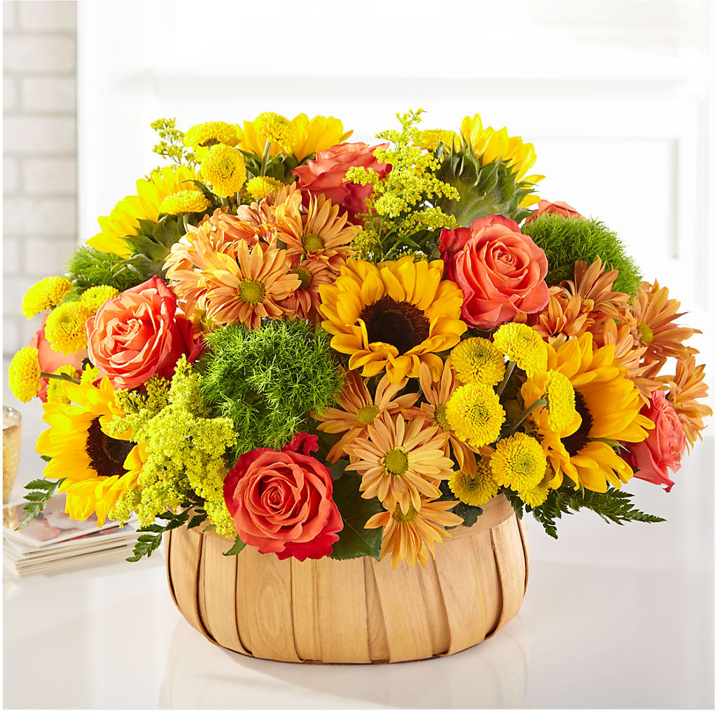 Harvest Sunflower Basket – Cg Rain Florist, Cedar Grove NJ