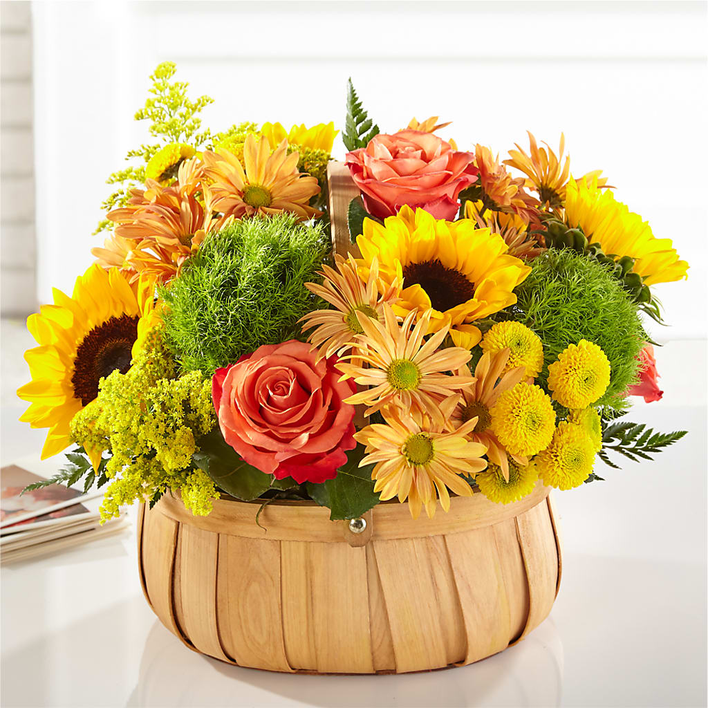Harvest Sunflower Basket – Cg Rain Florist, Cedar Grove NJ