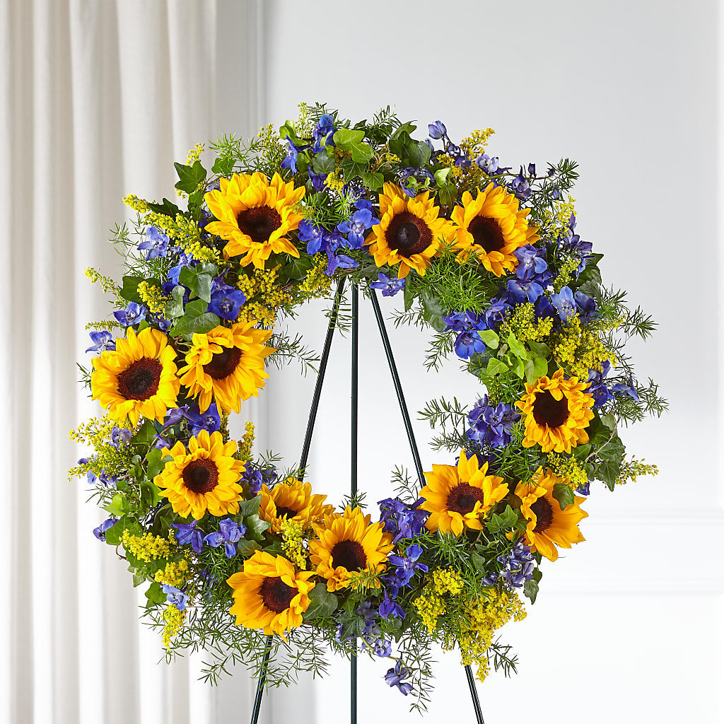 Bright Rays Wreath – Cg Rain Florist, Cedar Grove NJ