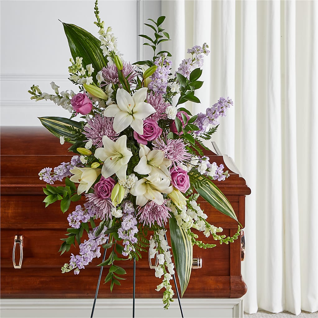 Grateful Hearts Standing Spray – Cg Rain Florist, Cedar Grove NJ
