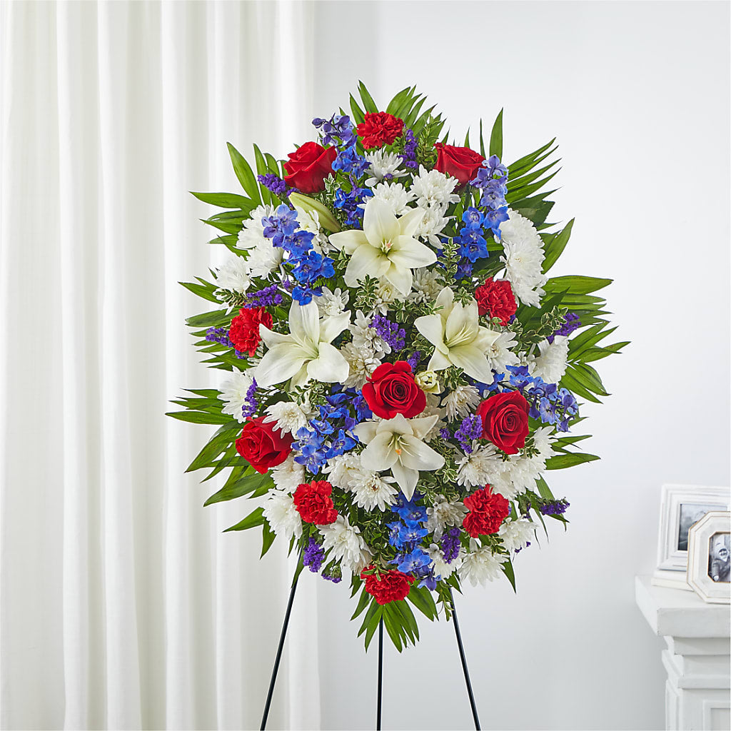 Cherished Service Standing Spray – Cg Rain Florist, Cedar Grove NJ