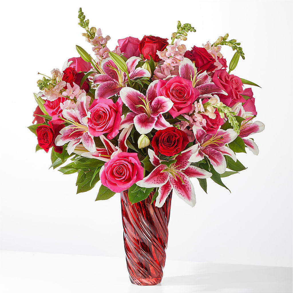 Always You Bouquet with Luxe Swirl Vase – Cg Rain Florist, Cedar Grove NJ