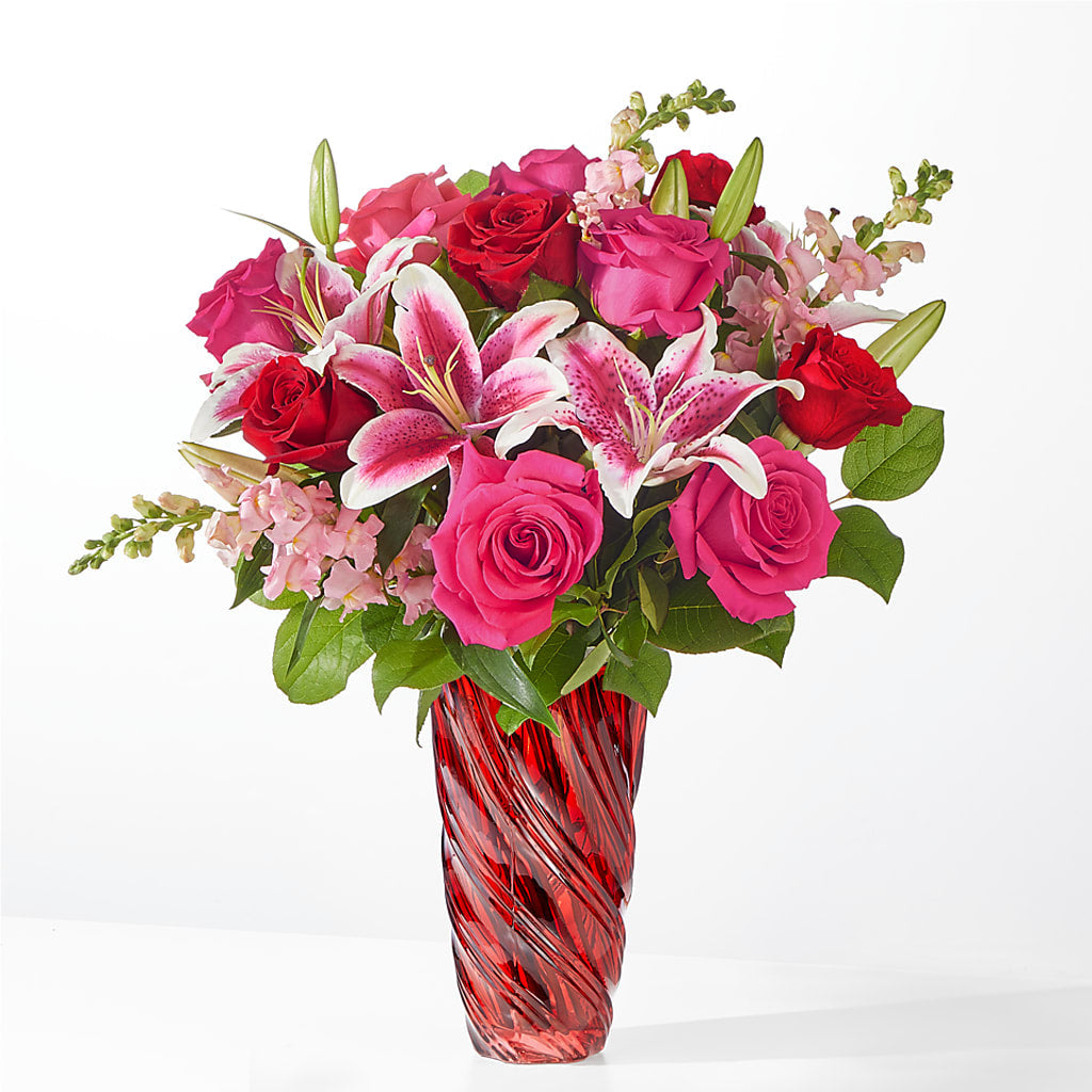 Always You Bouquet with Luxe Swirl Vase – Cg Rain Florist, Cedar Grove NJ