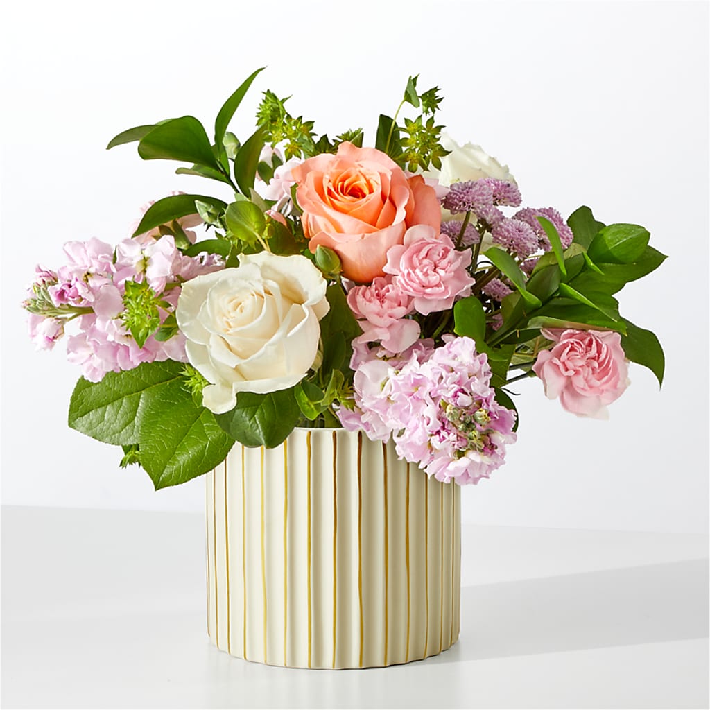French Market Bouquet with Ivory Vase – Cg Rain Florist, Cedar Grove NJ