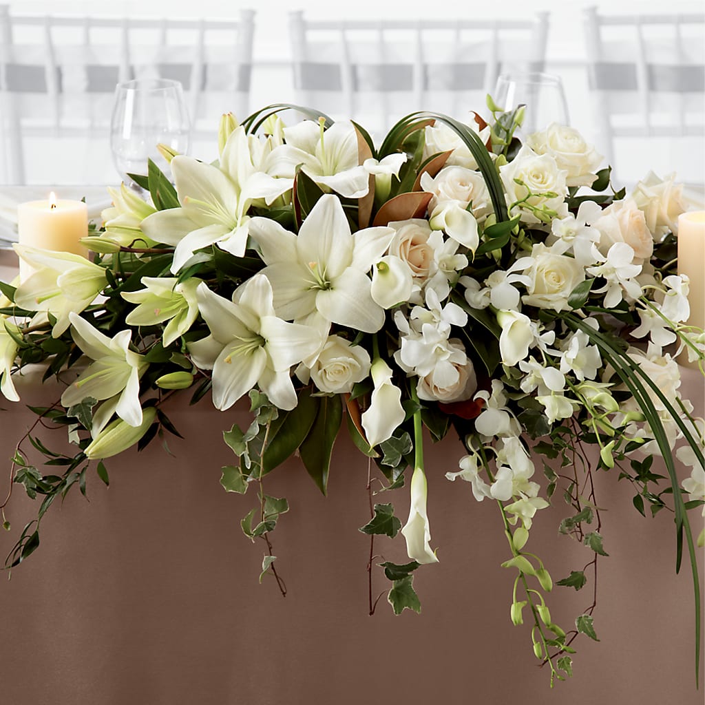 White Linen Arrangement – Cg Rain Florist, Cedar Grove NJ