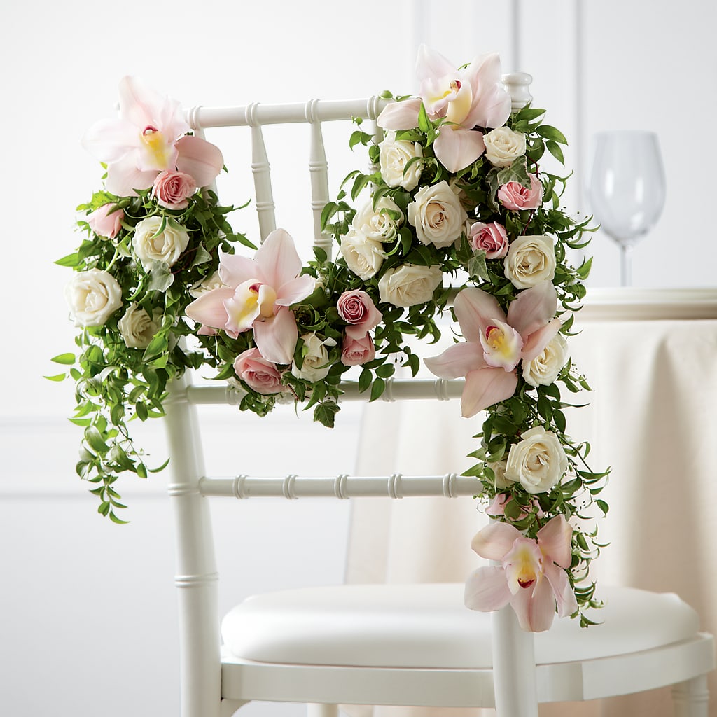 Orchid Rose Chair Décor – Cg Rain Florist, Cedar Grove NJ