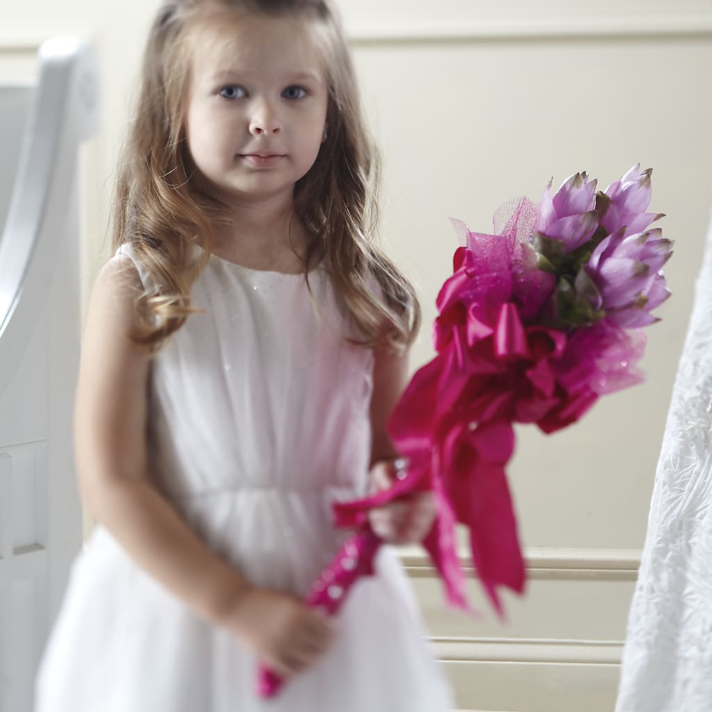 Sparkle Pink Flower Girl Bouquet – Cg Rain Florist, Cedar Grove NJ
