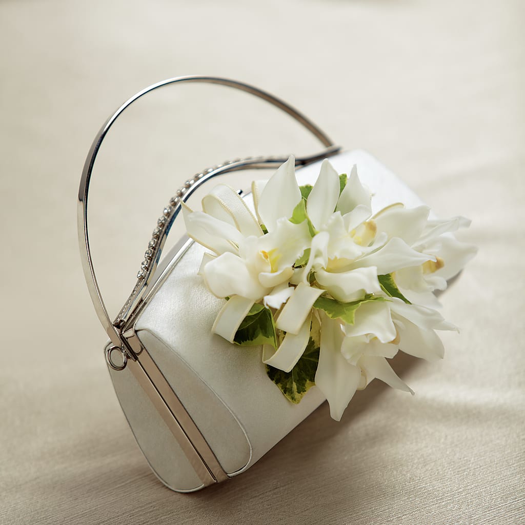 White Purse Decor – Cg Rain Florist, Cedar Grove NJ