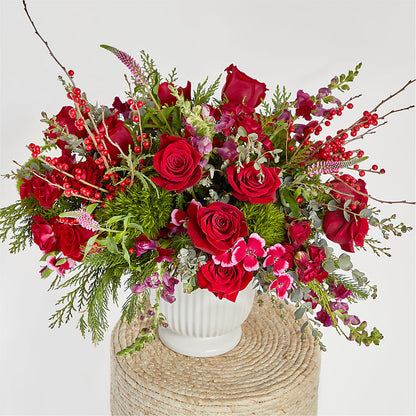 Big Red Bow Bouquet –  Cg Rain Florist, Cedar Grove NJ