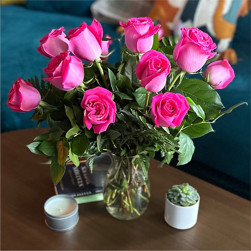 Long Stem Pink Rose Bouquet –  Cg Rain Florist, Cedar Grove NJ