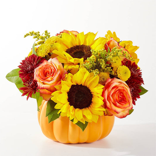Golden Gourd Pumpkin Bouquet –  Cg Rain Florist, Cedar Grove NJ