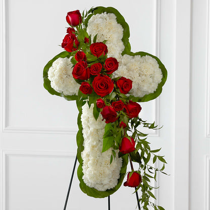 Floral Cross Easel –  Cg Rain Florist, Cedar Grove NJ
