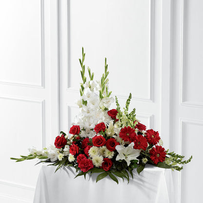 Crimson & White Arrangement –  Cg Rain Florist, Cedar Grove NJ