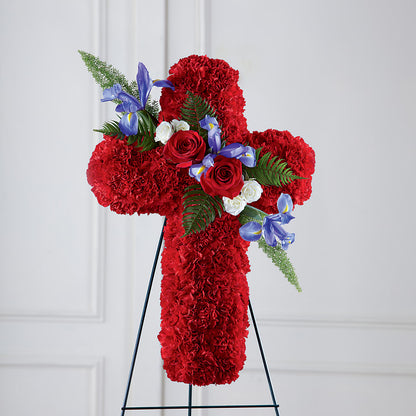 Faithful Hero Floral Cross –  Cg Rain Florist, Cedar Grove NJ
