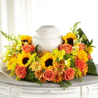 Faithful Sunflower Cremation Adornment –  Cg Rain Florist, Cedar Grove NJ