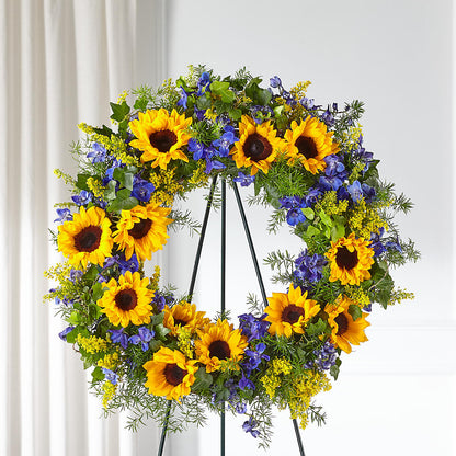 Bright Rays Wreath –  Cg Rain Florist, Cedar Grove NJ