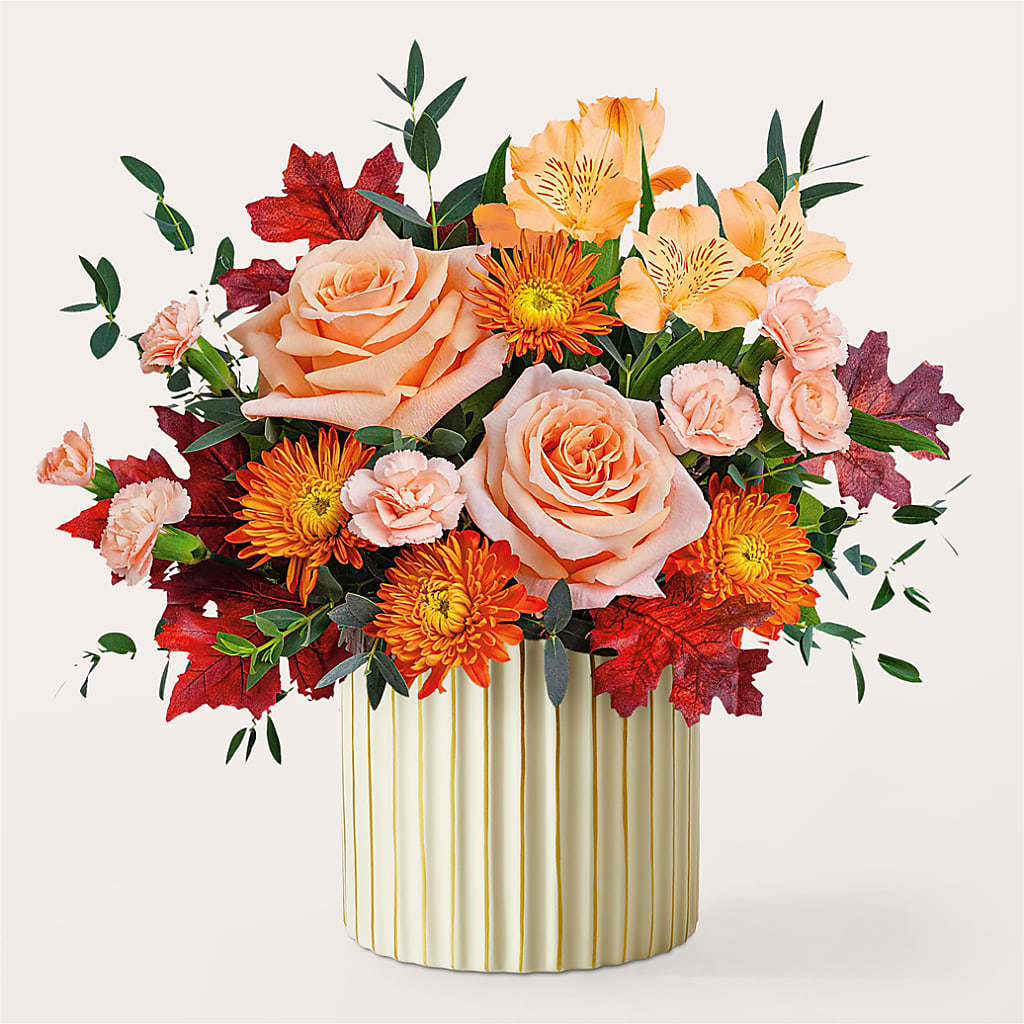 Spiced Latte Bouquet with Ivory Vase –  Cg Rain Florist, Cedar Grove NJ