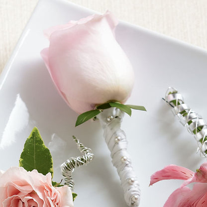 Pink Rose Boutonniere –  Cg Rain Florist, Cedar Grove NJ
