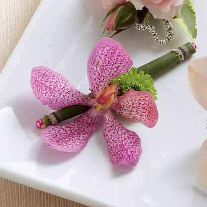 Pink Mokara Boutonniere –  Cg Rain Florist, Cedar Grove NJ